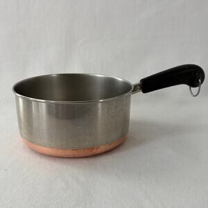 Revere Ware 2 QT Sauce Pan Pot Copper Clad Bottom NYC USA Vintage